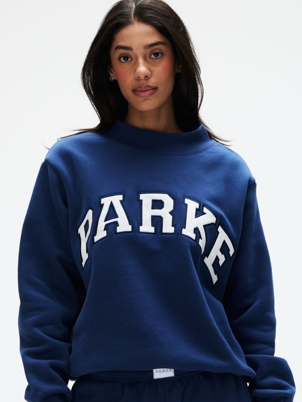 Parke Fleece Varsity Mockneck in Denim - NWT in bag